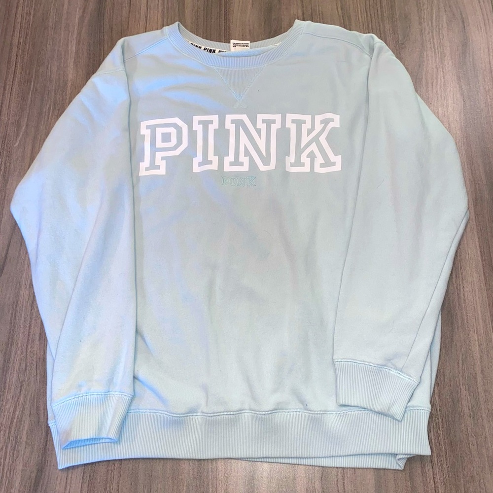 PINK Victoria's Secret Light Blue Crewneck